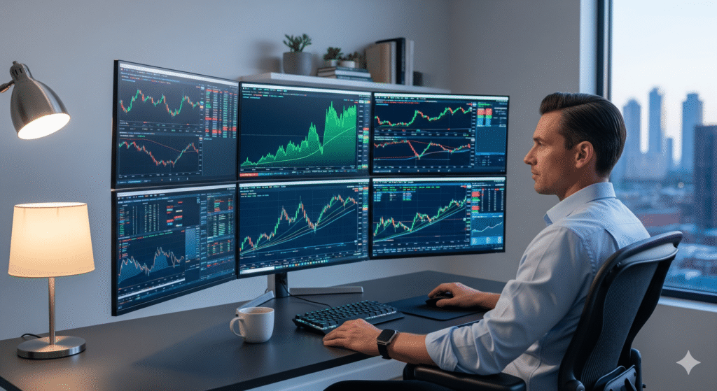trader analizando gráficos